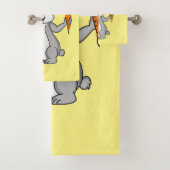 Niedliches Hasen mit Gemüse Cartoon Badhandtuch Set (Insitu)