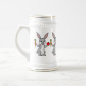 Niedliches Hasen mit Gemüse Cartoon Bierglas (Links)
