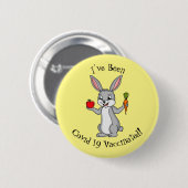 Niedliches Hasen mit Gemüse Cartoon Button (Vorne & Hinten)