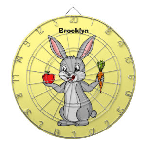 Niedliches Hasen mit Gemüse Cartoon Dartscheibe
