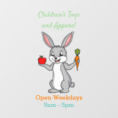 Niedliches Hasen mit Gemüse Cartoon Fensteraufkleber (Blatt)