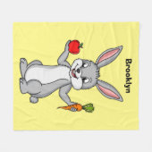 Niedliches Hasen mit Gemüse Cartoon Fleecedecke (Vorderseite (Horizontal))