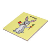 Niedliches Hasen mit Gemüse Cartoon Fliese (Seite)