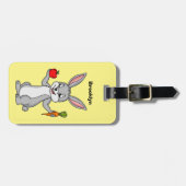 Niedliches Hasen mit Gemüse Cartoon Gepäckanhänger (Vorderseite horizontal)