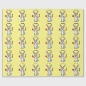 Niedliches Hasen mit Gemüse Cartoon Geschenkpapier (Flach)