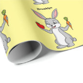 Niedliches Hasen mit Gemüse Cartoon Geschenkpapier (Rolleneckpunkt)