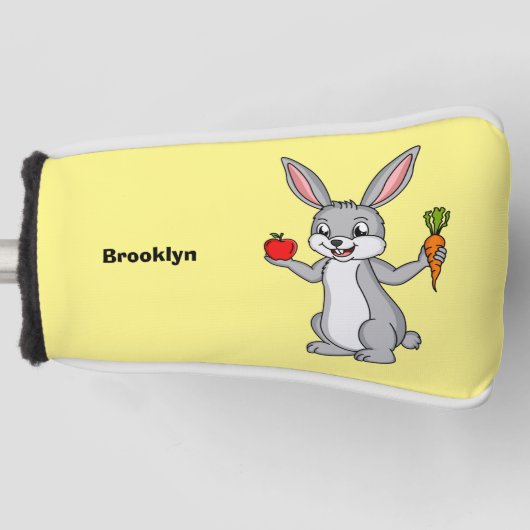 Niedliches Hasen mit Gemüse Cartoon Golf Headcover (Vorderseite)