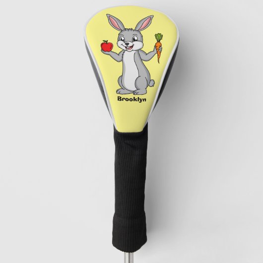 Niedliches Hasen mit Gemüse Cartoon Golf Headcover (Vorderseite)