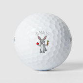 Niedliches Hasen mit Gemüse Cartoon Golfball (Vorderseite)