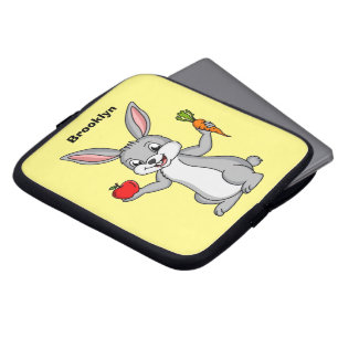Niedliches Hasen mit Gemüse Cartoon Laptopschutzhülle