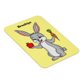 Niedliches Hasen mit Gemüse Cartoon Magnet (Rechte Seite)