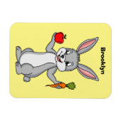 Niedliches Hasen mit Gemüse Cartoon Magnet (Horizontal)