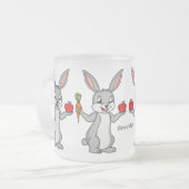 Niedliches Hasen mit Gemüse Cartoon Mattglastasse (Vorderseite Links)
