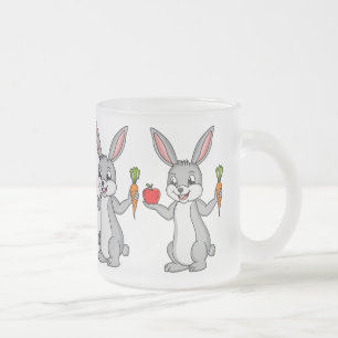 Niedliches Hasen mit Gemüse Cartoon Mattglastasse