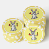 Niedliches Hasen mit Gemüse Cartoon Pokerchips (Stapel)