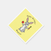 Niedliches Hasen mit Gemüse Cartoon Serviette (Ecke)