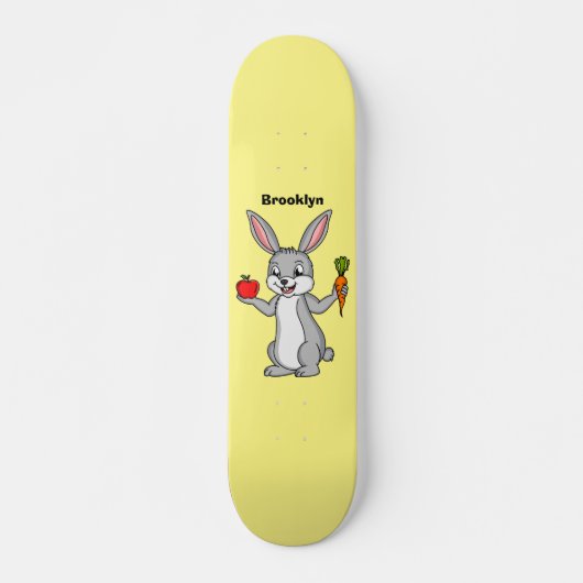 Niedliches Hasen mit Gemüse Cartoon Skateboard (Vorne)