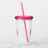 Niedliches Hasen mit KarottenCartoon Acryltrinkbecher (Links)