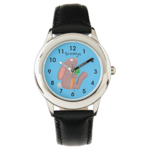Niedliches Hasen mit KarottenCartoon Armbanduhr