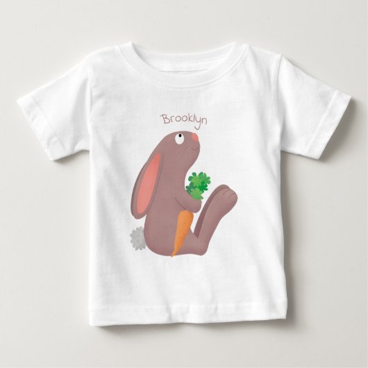 Niedliches Hasen mit KarottenCartoon Baby T-shirt (Vorderseite)