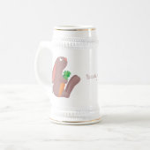 Niedliches Hasen mit KarottenCartoon Bierglas (Vorderseite Links)