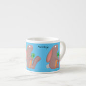 Niedliches Hasen mit KarottenCartoon Espressotasse (Vorderseite Rechts)