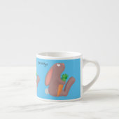 Niedliches Hasen mit KarottenCartoon Espressotasse (Rechts)