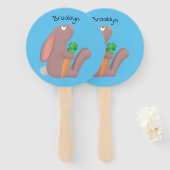 Niedliches Hasen mit KarottenCartoon Fächer (Vorne und Hinten)