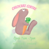 Niedliches Hasen mit KarottenCartoon Fensteraufkleber (Blatt 3)