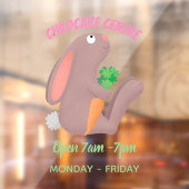 Niedliches Hasen mit KarottenCartoon Fensteraufkleber (Blatt 2)