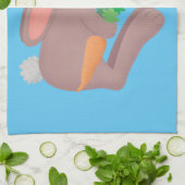 Niedliches Hasen mit KarottenCartoon Geschirrtuch (Gefaltet)