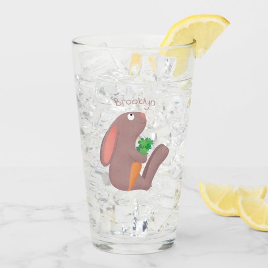 Niedliches Hasen mit KarottenCartoon Glas (Rückseite Ice)