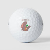 Niedliches Hasen mit KarottenCartoon Golfball (Vorderseite)