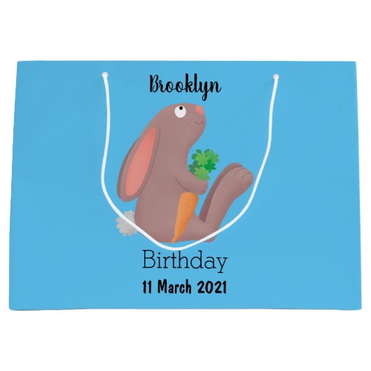 Niedliches Hasen mit KarottenCartoon Große Geschenktüte (Vorderseite)