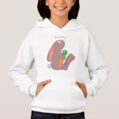 Niedliches Hasen mit KarottenCartoon Hoodie (Vorderseite)