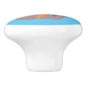 Niedliches Hasen mit KarottenCartoon Keramikknauf (Seitenansicht)