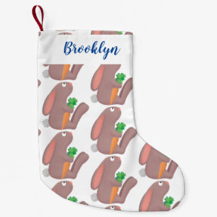 Niedliches Hasen mit KarottenCartoon Kleiner Weihnachtsstrumpf