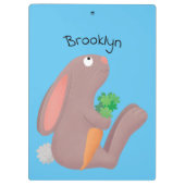 Niedliches Hasen mit KarottenCartoon Klemmbrett (Rückseite)