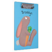 Niedliches Hasen mit KarottenCartoon Klemmbrett (Rechts)