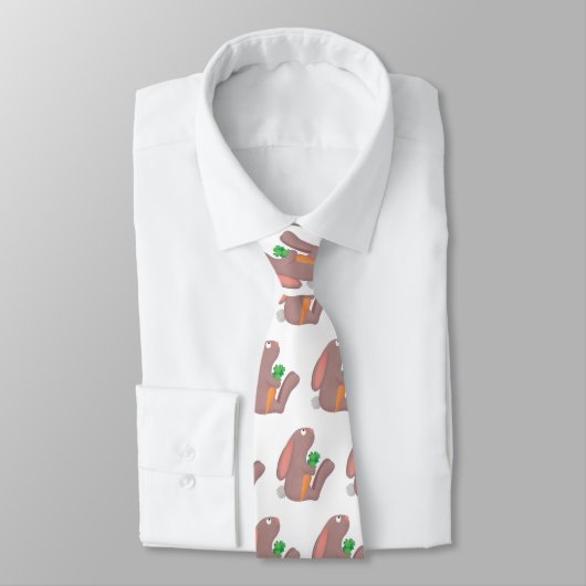 Niedliches Hasen mit KarottenCartoon Krawatte (Gebunden)