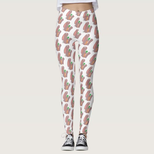 Niedliches Hasen mit KarottenCartoon Leggings (Vorderseite)