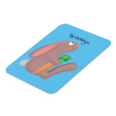 Niedliches Hasen mit KarottenCartoon Magnet (Linke Seite)