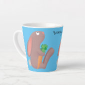 Niedliches Hasen mit KarottenCartoon Milchtasse (Linke Ecke)