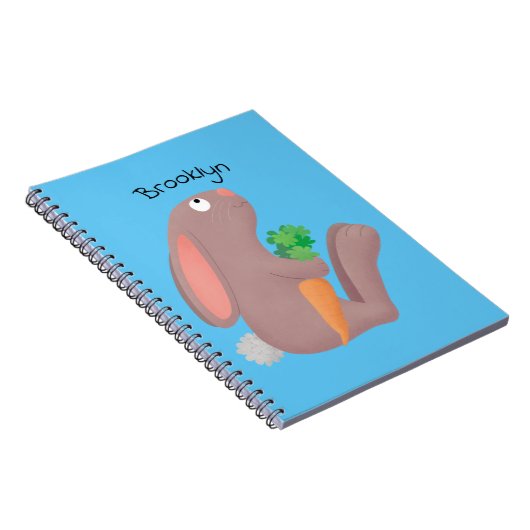 Niedliches Hasen mit KarottenCartoon Notizblock (Rechte Seite)