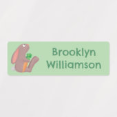 Niedliches Hasen mit KarottenCartoon personalisier Etiketten (Design 2)