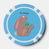 Niedliches Hasen mit KarottenCartoon Pokerchips (Rückseite)