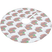 Niedliches Hasen mit KarottenCartoon Polyester Weihnachtsbaumdecke (Schrägansicht)