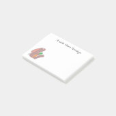 Niedliches Hasen mit KarottenCartoon Post-it Klebezettel (angewinkelt)