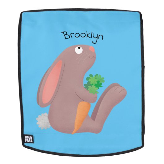 Niedliches Hasen mit KarottenCartoon Rucksack (Abnehmbare Front)
