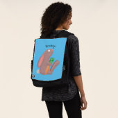 Niedliches Hasen mit KarottenCartoon Rucksack (Ausgewaschen)